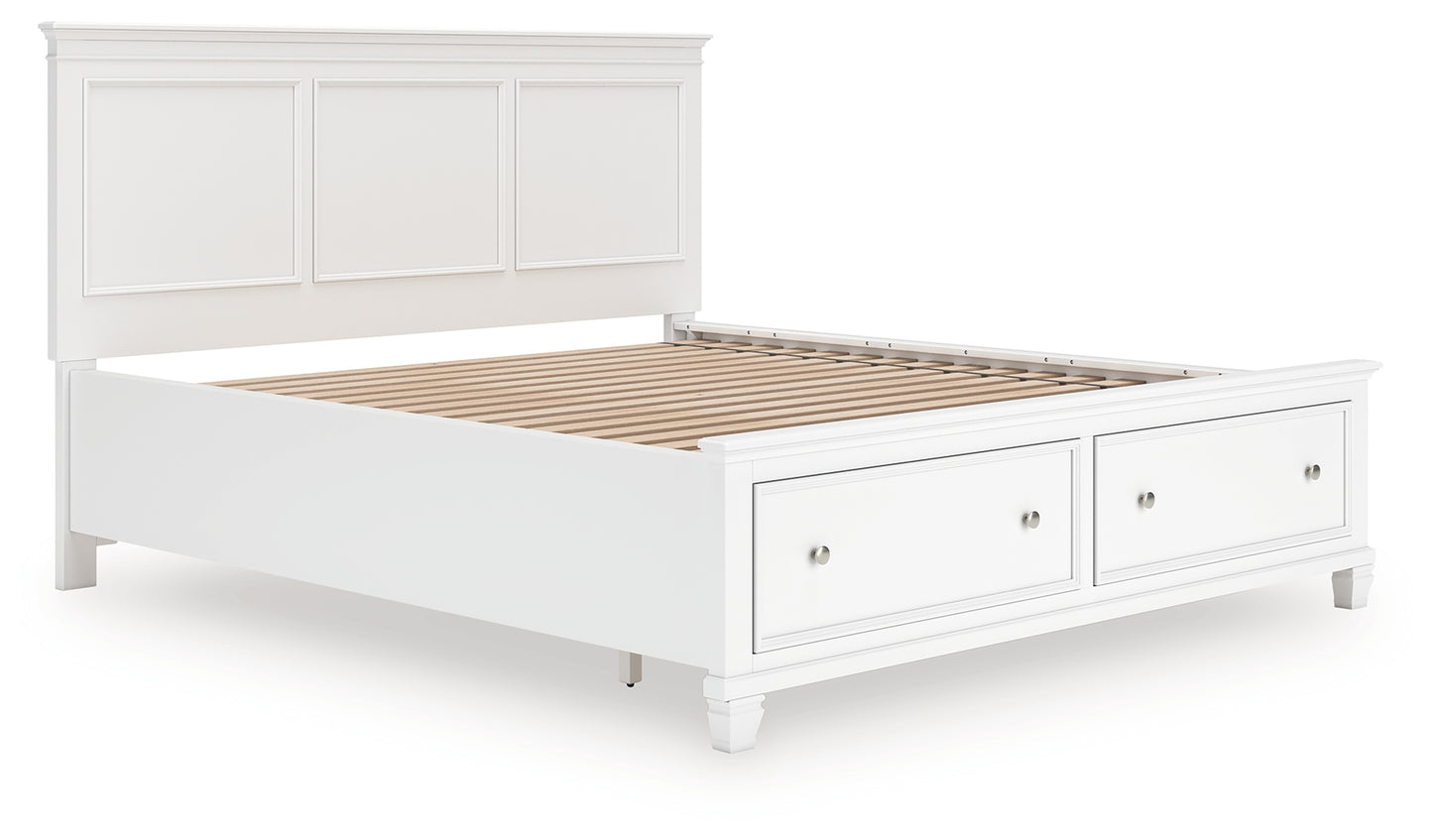 Bradenton Furniture Outlet - Ashley Furniture - Fortman Bedroom - California King Panel Storage Bed / White - B680B23