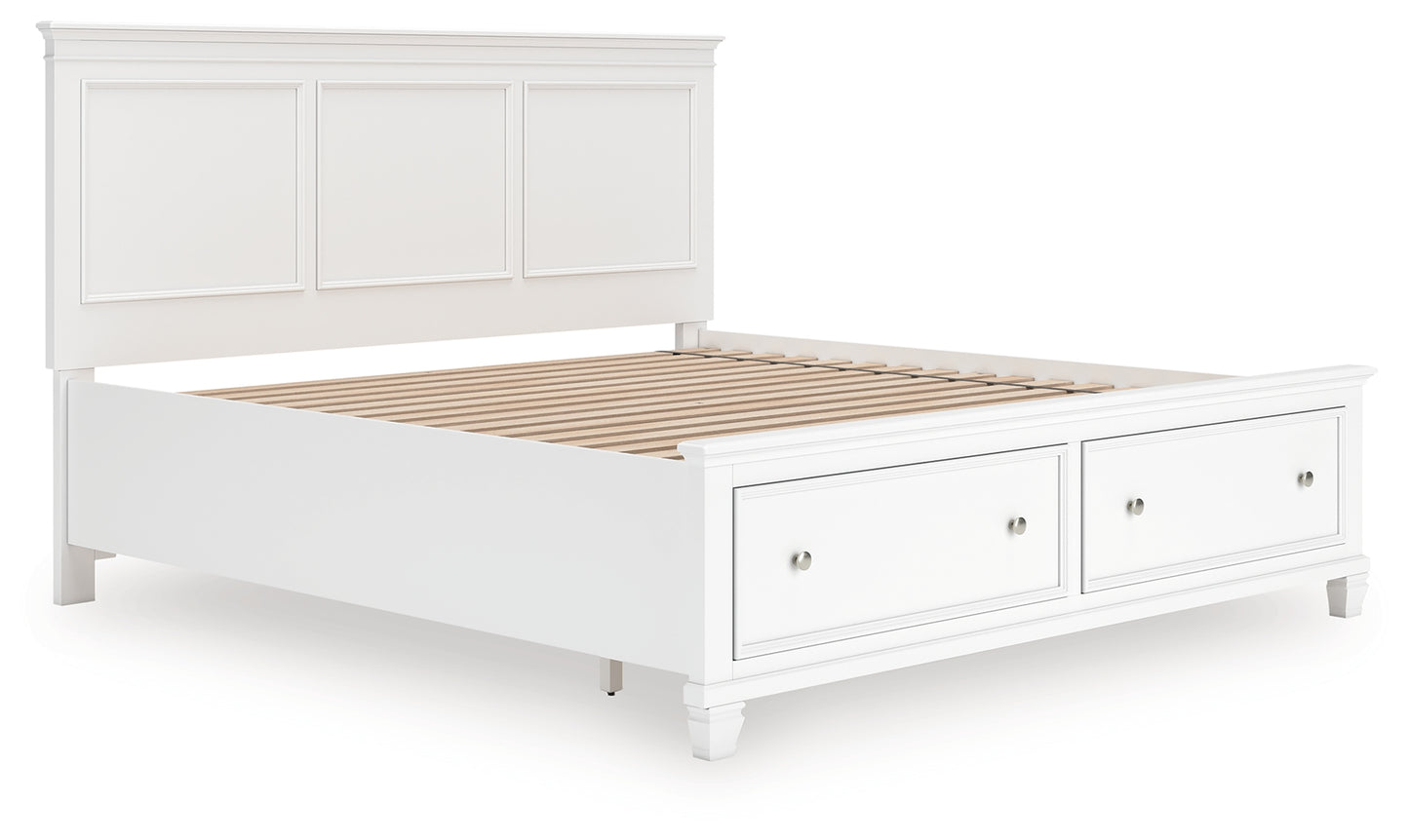 Bradenton Furniture Outlet - Ashley Furniture - Fortman Bedroom - King Panel Storage Bed / White - B680B22