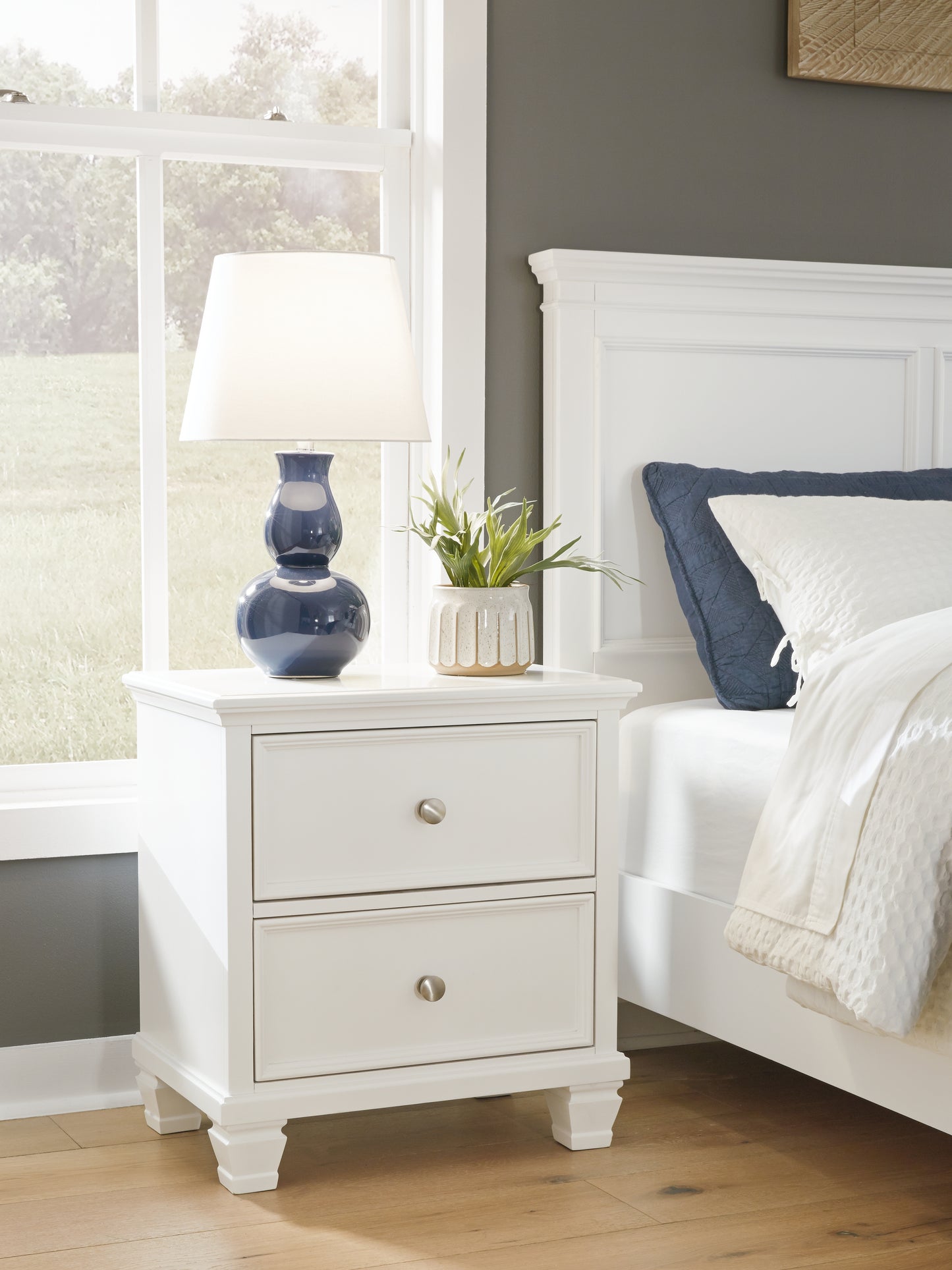 Bradenton Furniture Outlet - Ashley Furniture - Fortman Bedroom - Two Drawer Night Stand / White - B680-92