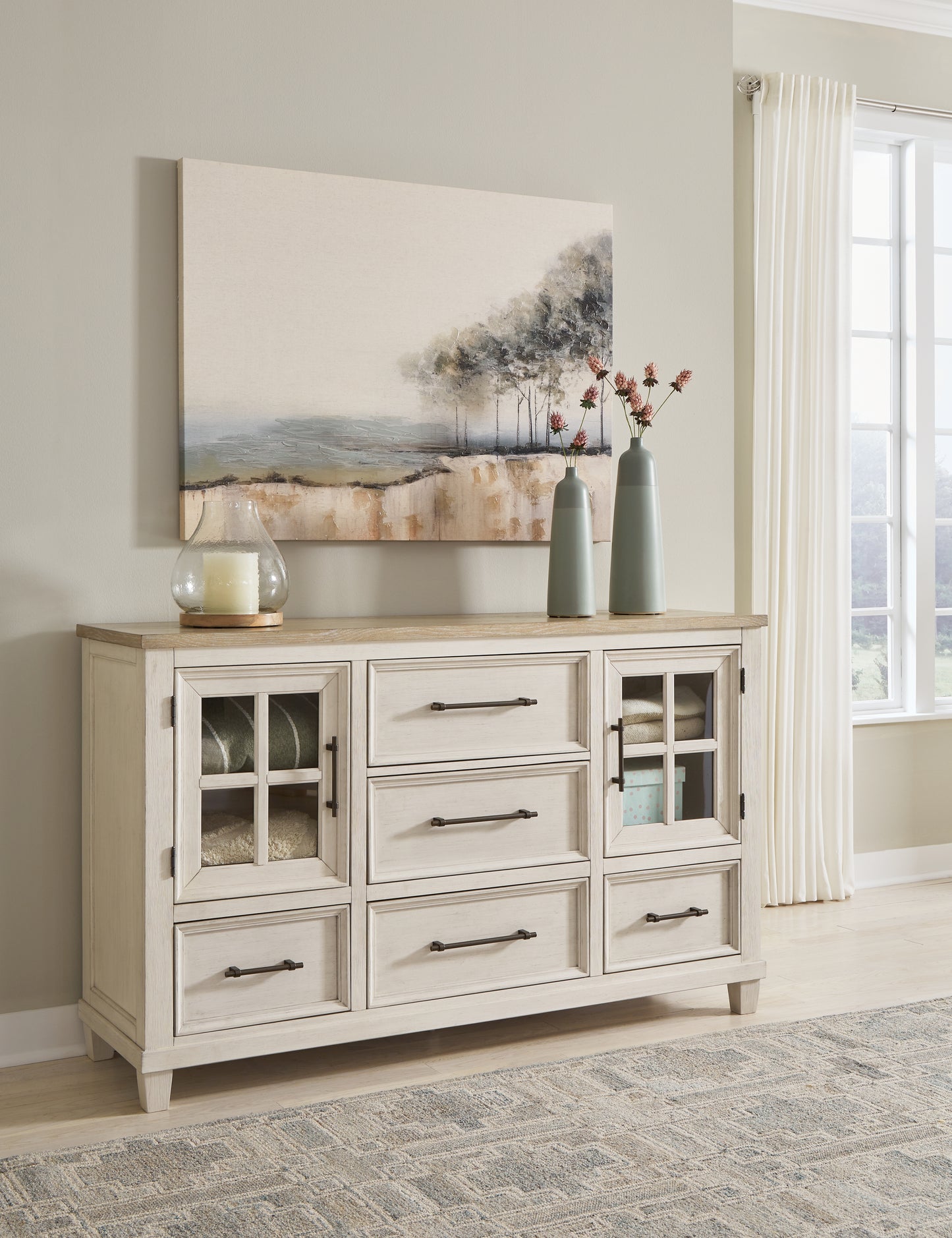 Bradenton Furniture Outlet - Ashley Furniture - Shaybrock Bedroom - Dresser / Antique White/Brown - B683-31