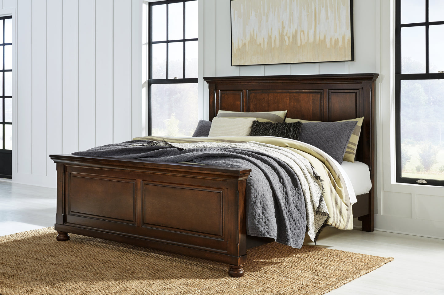 Bradenton Furniture Outlet - Ashley Furniture - Porter Bedroom - King Panel Bed / Rustic Brown - B697B11
