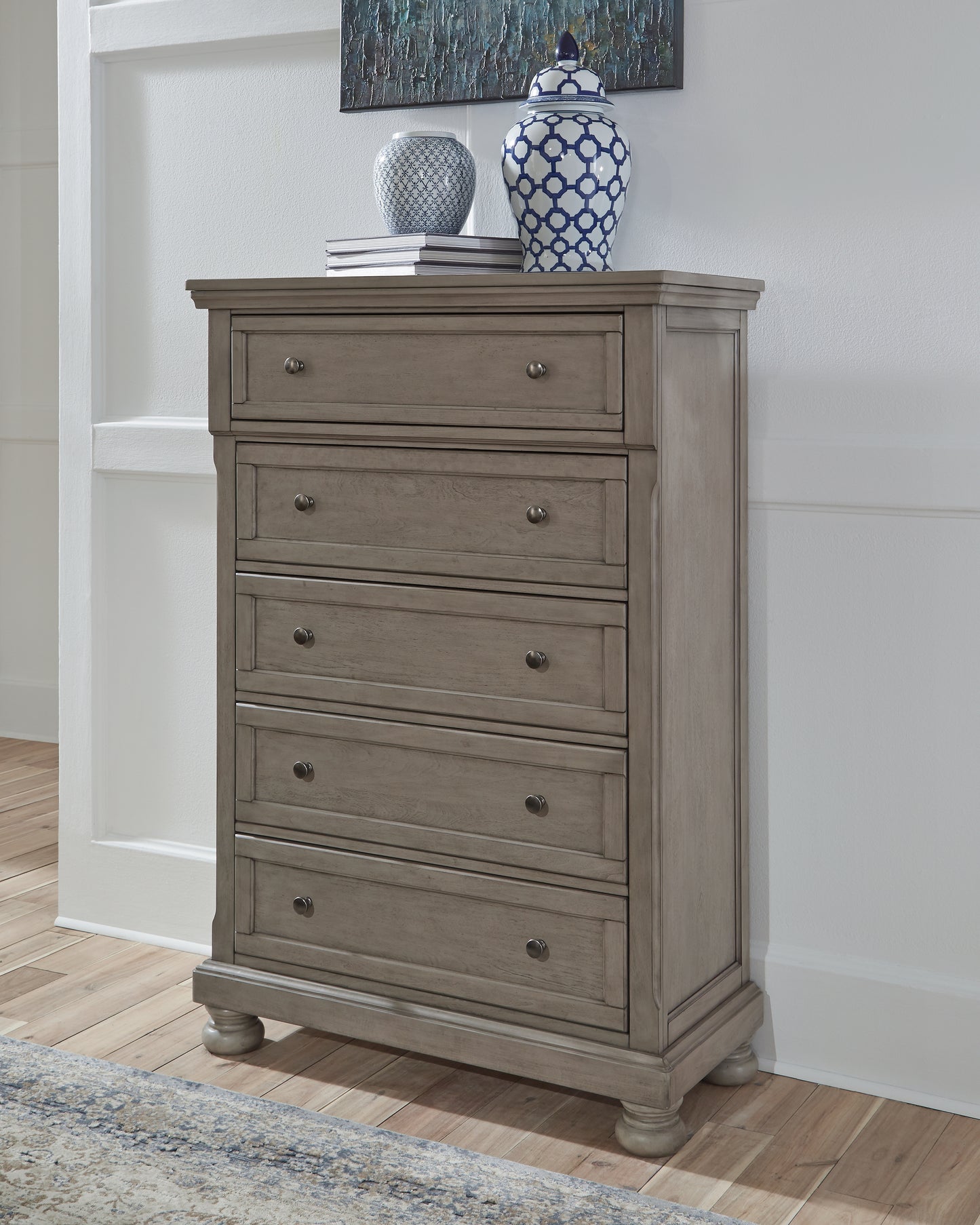 Bradenton Furniture Outlet - Ashley Furniture - Lettner Bedroom - Five Drawer Chest / Light Gray - B733-46