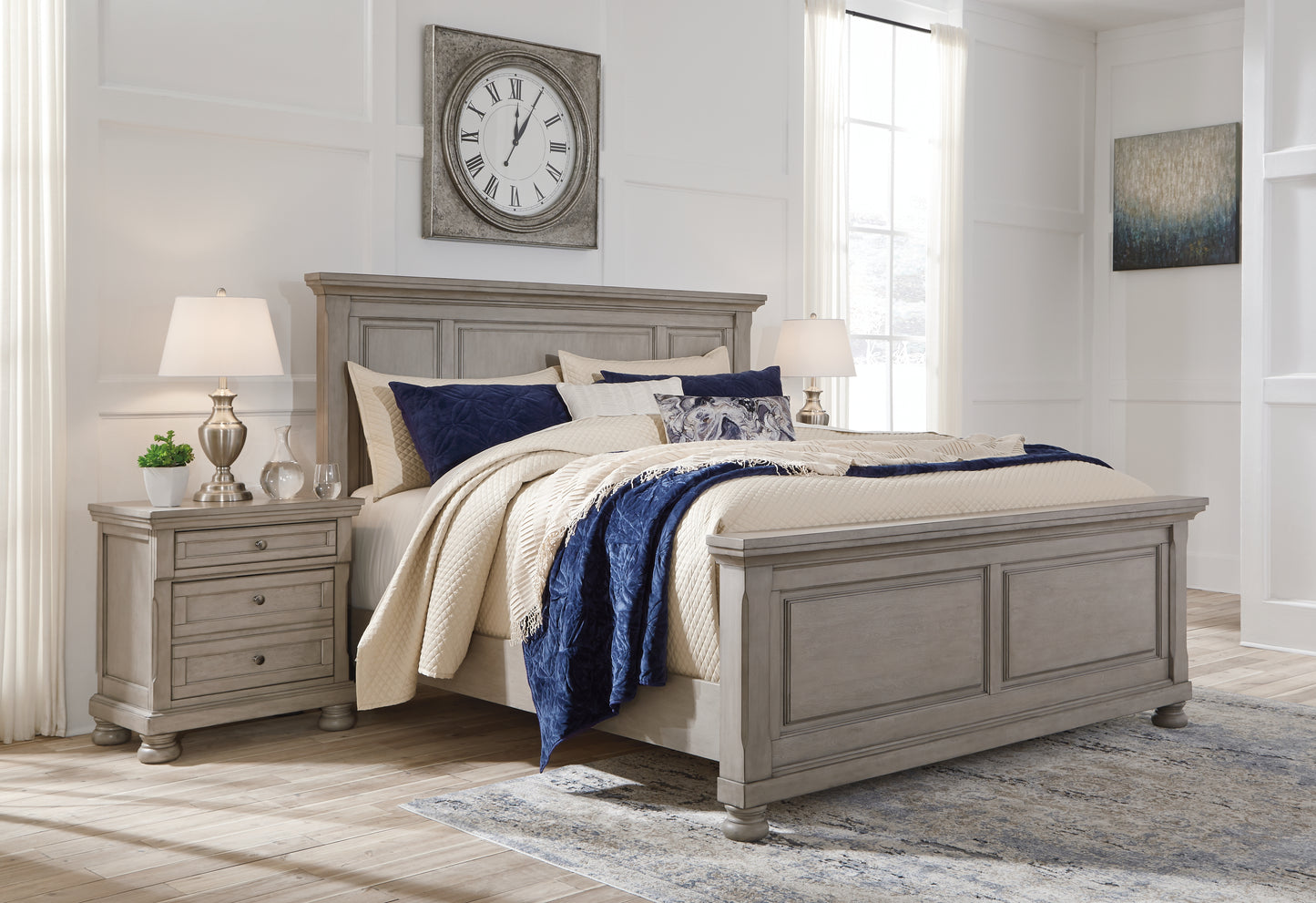 Bradenton Furniture Outlet - Ashley Furniture - Lettner Bedroom - California King Panel Bed / Light Gray - B733B7
