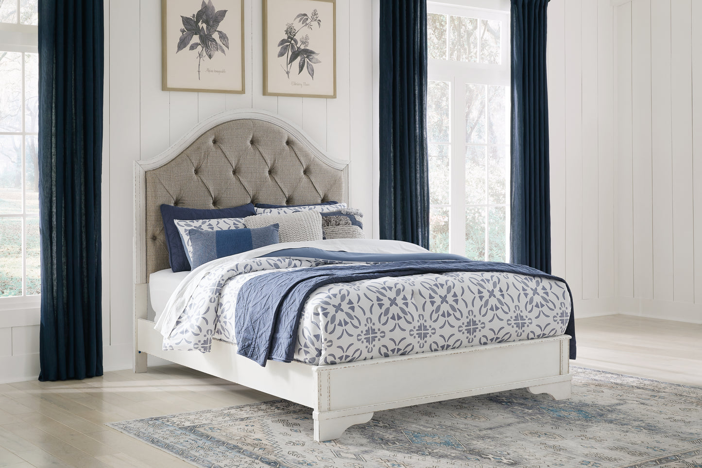 Bradenton Furniture Outlet - Ashley Furniture - Blendon Bedroom - Queen Upholstered Panel Bed / Rustic Brown - B747B2