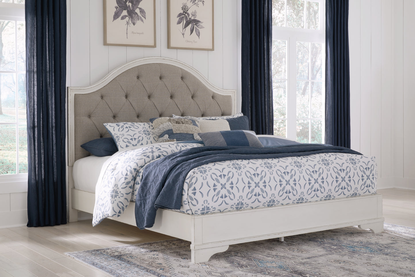 Bradenton Furniture Outlet - Ashley Furniture - Blendon Bedroom - King Upholstered Panel Bed / Rustic Brown - B747B3