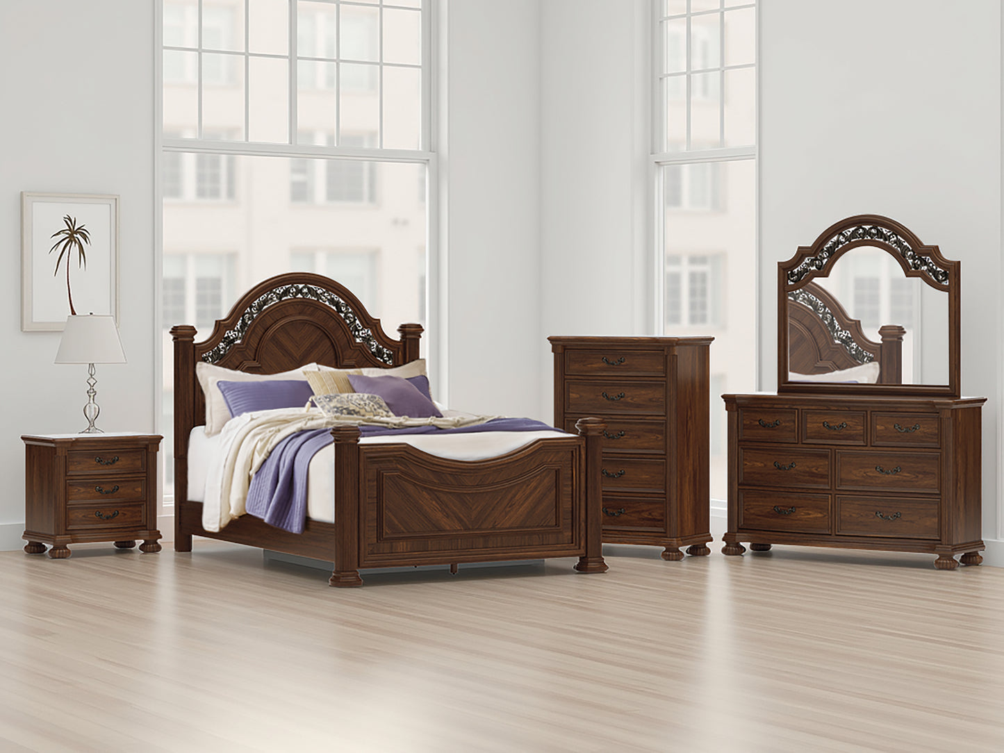 Bradenton Furniture Outlet - Ashley Furniture - Lavinton Bedroom - Queen Poster Bed / Brown - B764B5