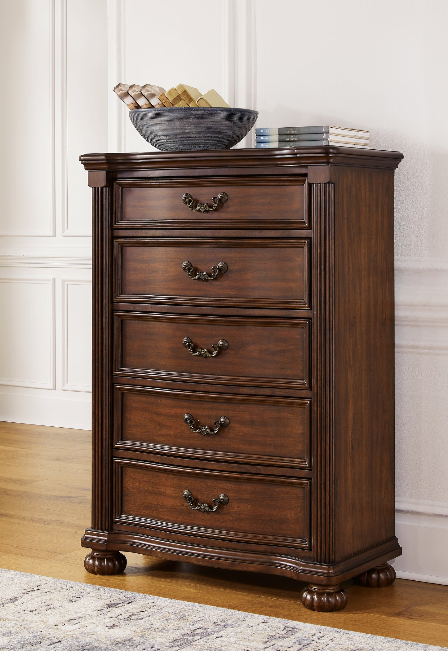 Bradenton Furniture Outlet - Ashley Furniture - Lavinton Bedroom - Five Drawer Chest / Brown - B764-46