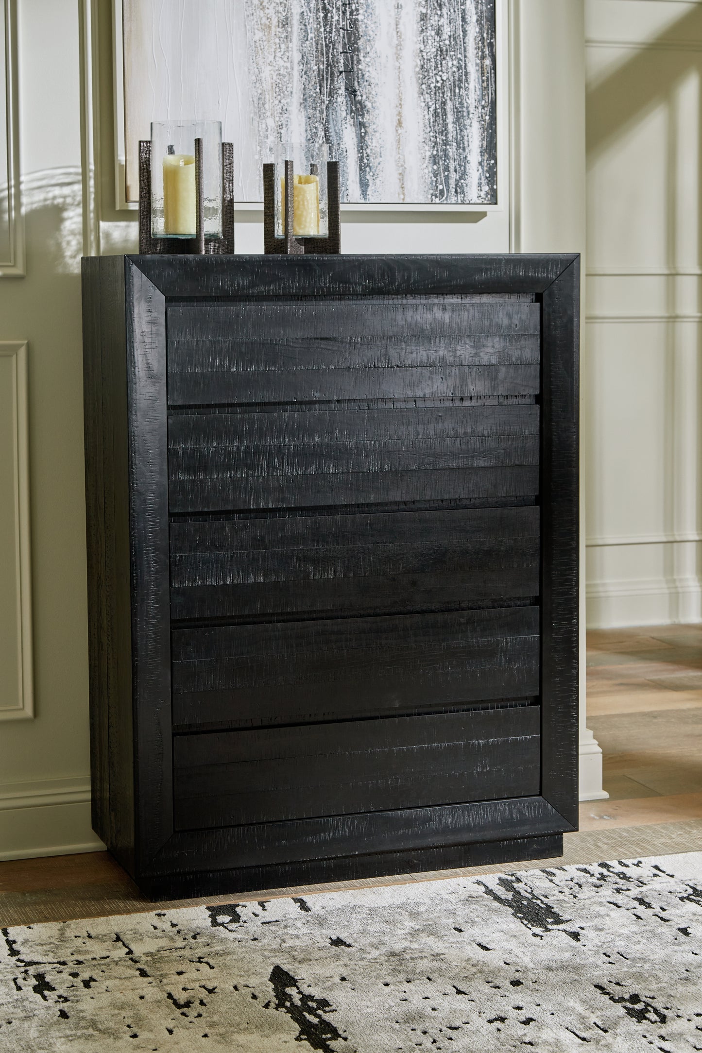 Bradenton Furniture Outlet - Ashley Furniture - Londer Bedroom - Five Drawer Chest / Black - B768-46