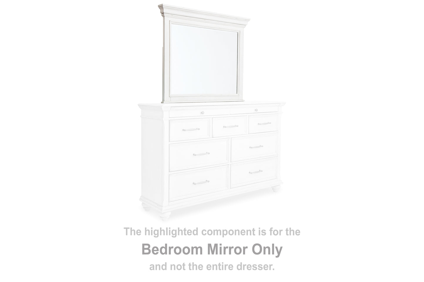 Bradenton Furniture Outlet - Ashley Furniture - Kanwyn Bedroom - Bedroom Mirror / Whitewash - B777-36