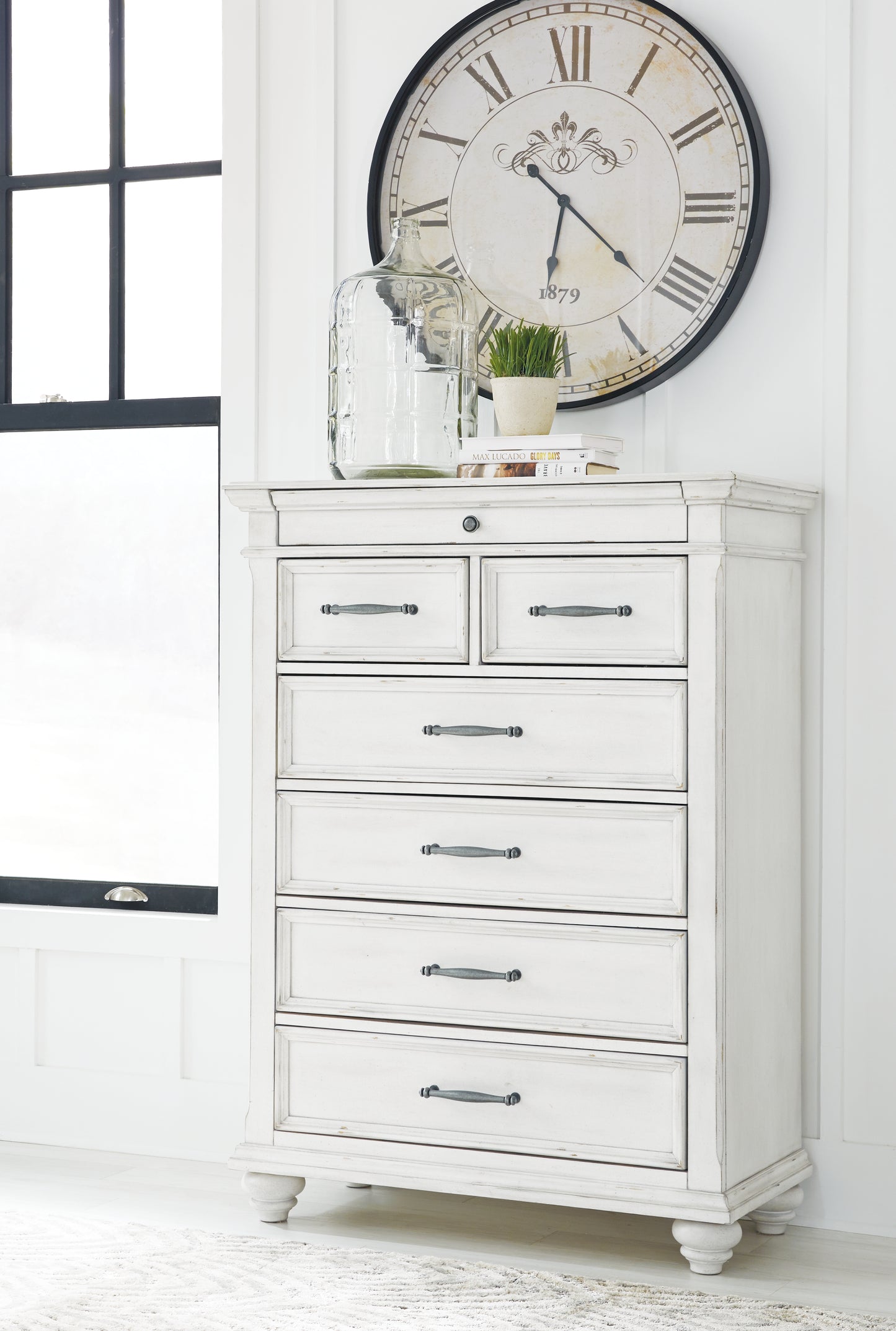Bradenton Furniture Outlet - Ashley Furniture - Kanwyn Bedroom - Chest / Whitewash - B777-46