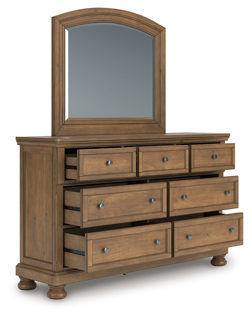 Bradenton Furniture Outlet - Ashley Furniture - Feddinger Bedroom - Dresser and Mirror / Medium Brown - PCB779B1