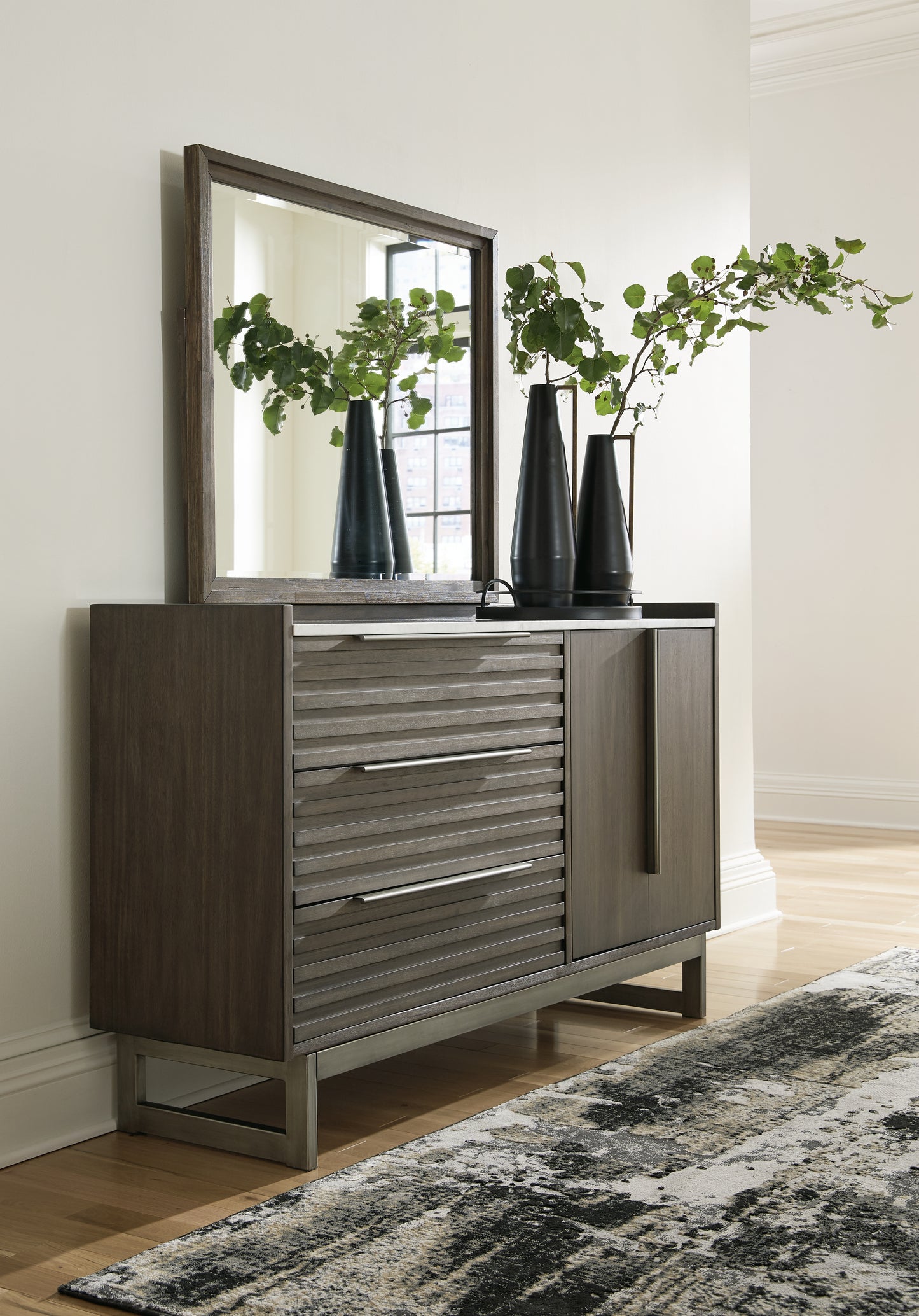 Bradenton Furniture Outlet - Ashley Furniture - Arkenton Bedroom - Dresser and Mirror / Grayish Brown - B786B1