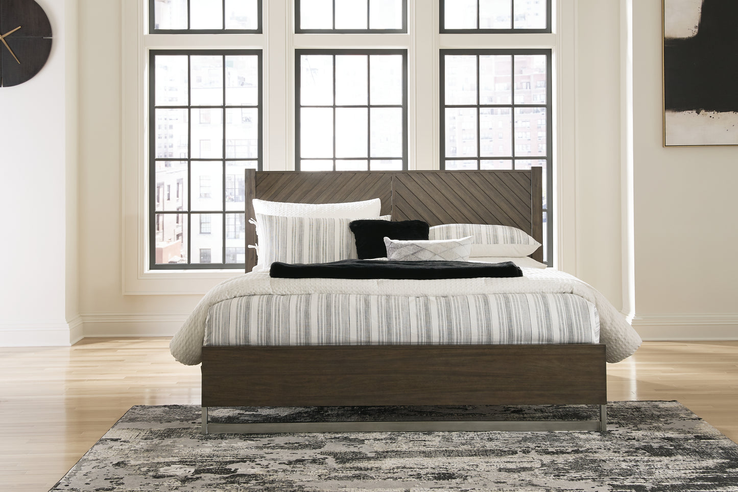 Bradenton Furniture Outlet - Ashley Furniture - Arkenton Bedroom - King Panel Bed / Grayish Brown - B786B4