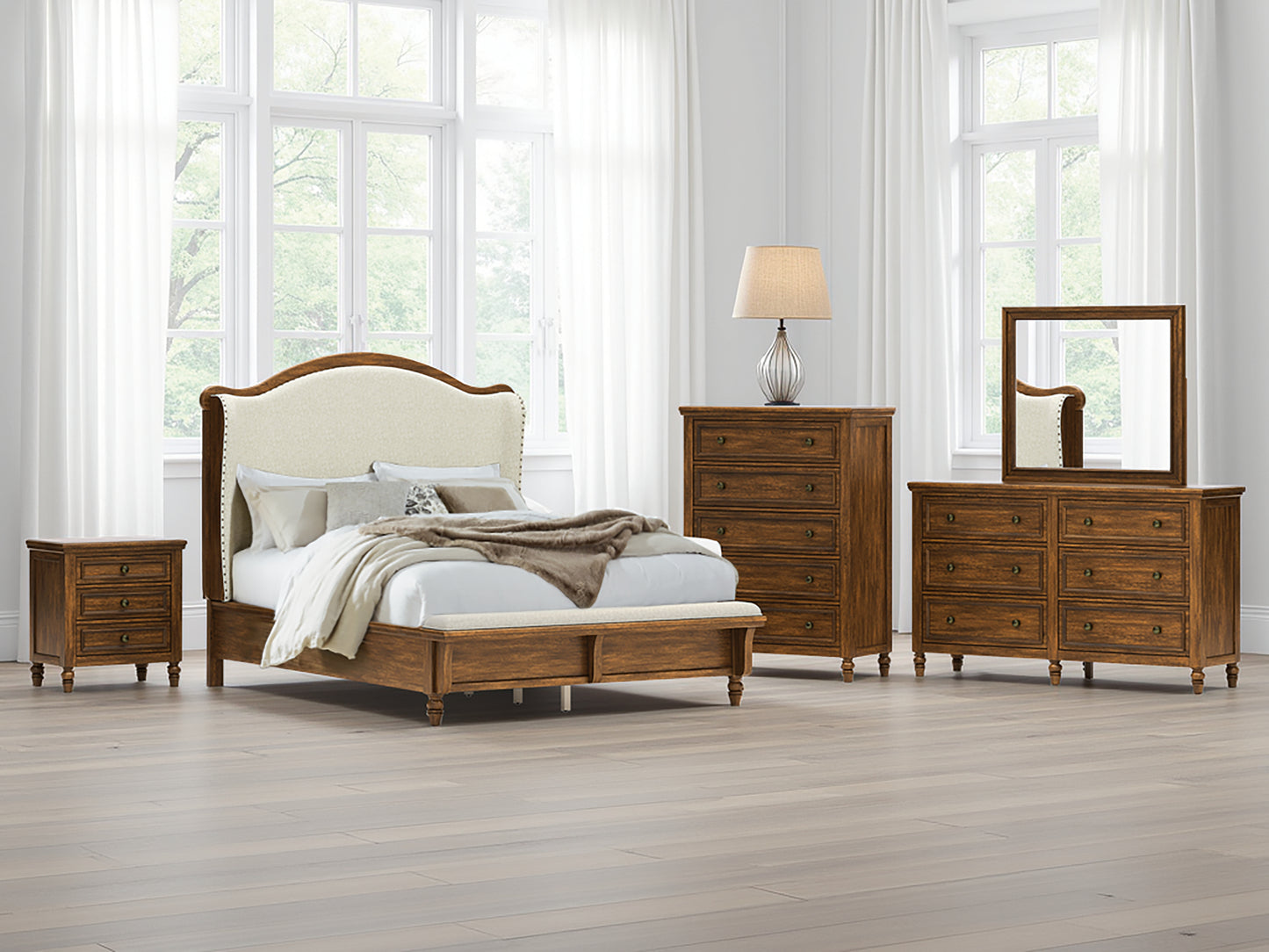 Bradenton Furniture Outlet - Ashley Furniture - Sturlayne Bedroom - Queen Upholstered Panel Bed / Brown - B787B2