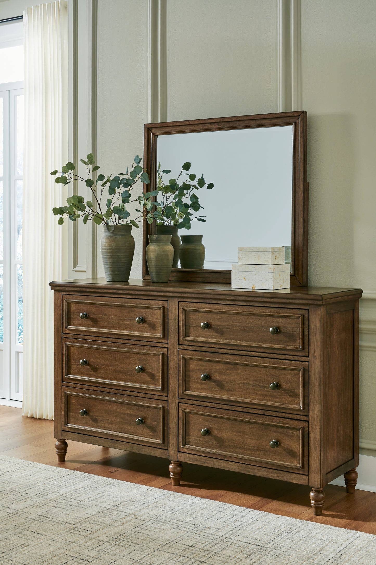 Bradenton Furniture Outlet - Ashley Furniture - Sturlayne Bedroom - Dresser and Mirror / Brown - B787B1