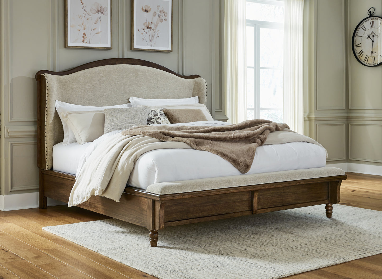 Bradenton Furniture Outlet - Ashley Furniture - Sturlayne Bedroom - California King Upholstered Panel Bed / Brown - B787B5