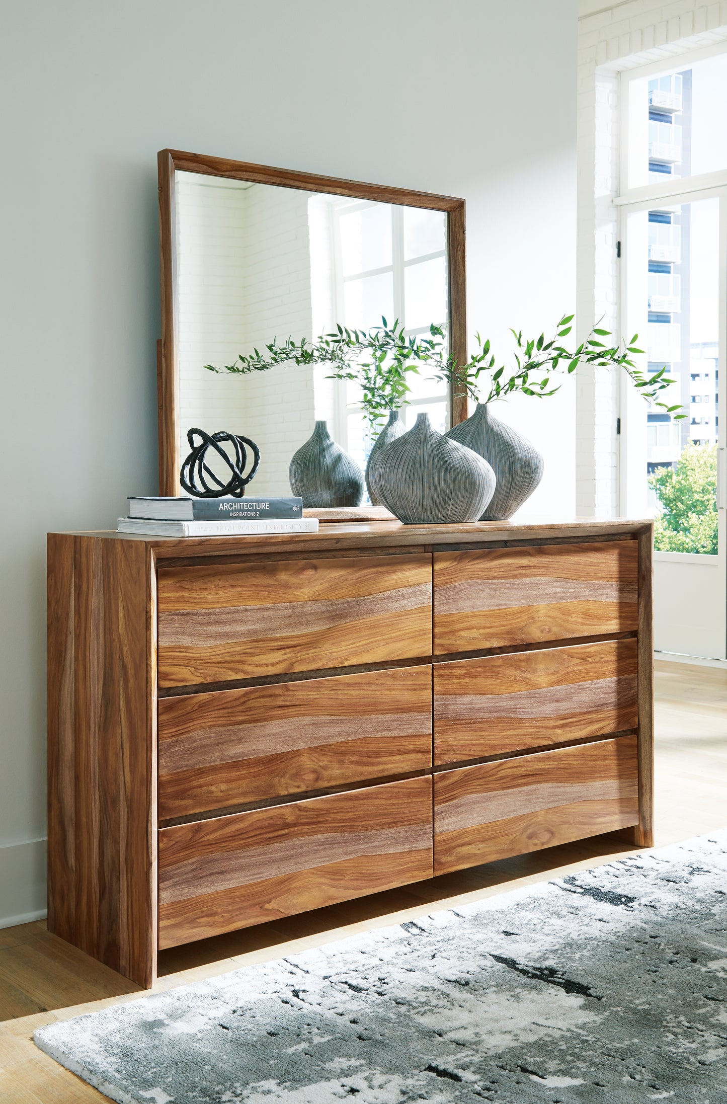 Bradenton Furniture Outlet - Ashley Furniture - Dressonni Bedroom - Dresser and Mirror / Brown - B790B1