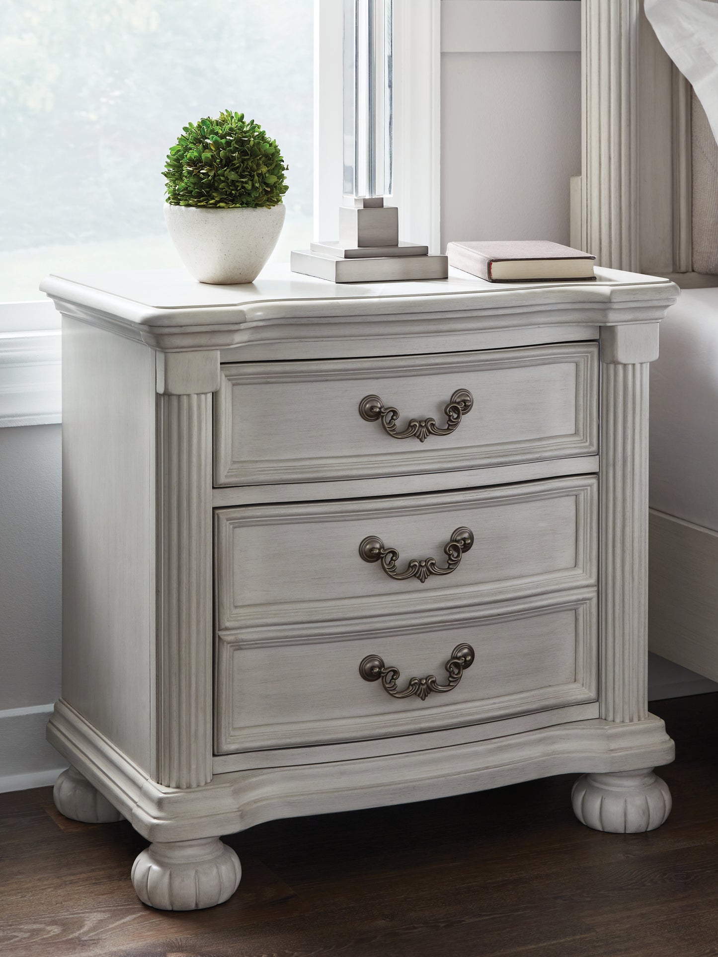 Bradenton Furniture Outlet - Ashley Furniture - Montelaine Bedroom - Three Drawer Night Stand / Antique White - B795-93