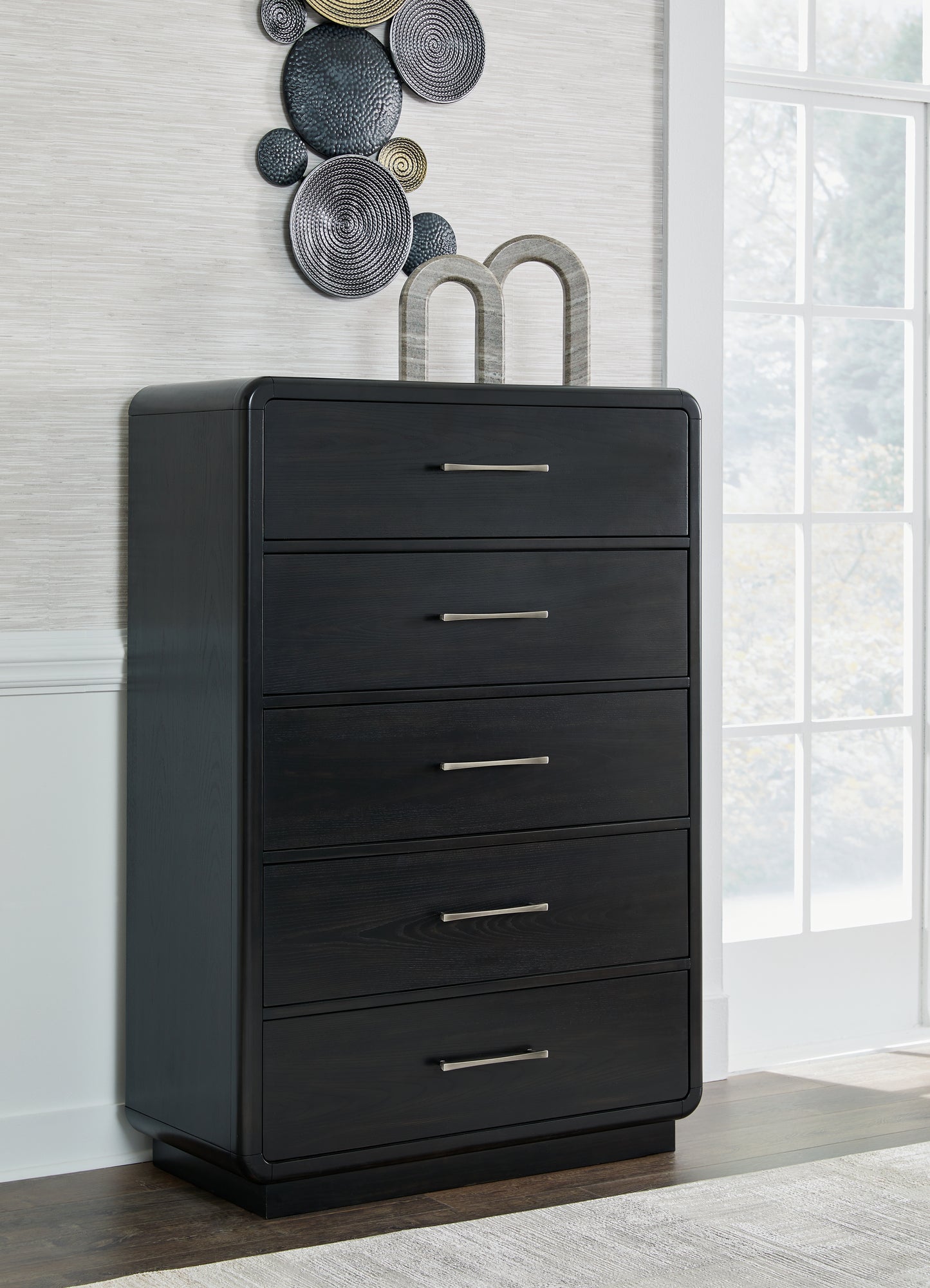 Bradenton Furniture Outlet - Ashley Furniture - Rowanbeck Bedroom - Five Drawer Chest / Black - B821-46