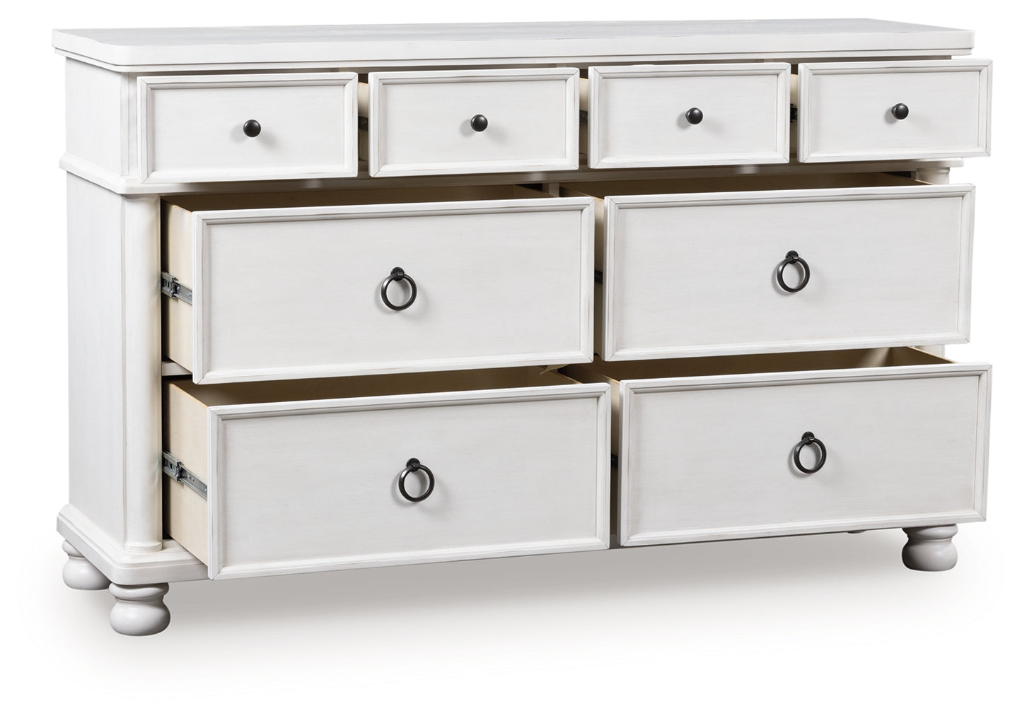 Bradenton Furniture Outlet - Ashley Furniture - Rowlenstown Bedroom - California King Poster Bed / Antique White - PCB823B5