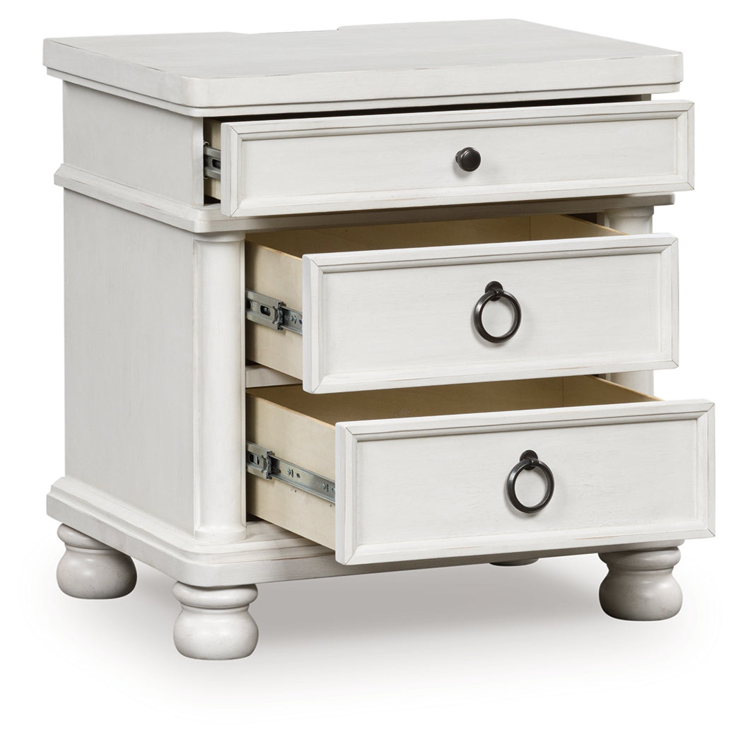 Bradenton Furniture Outlet - Ashley Furniture - Rowlenstown Bedroom - Three Drawer Night Stand / Antique White - PCB823-93