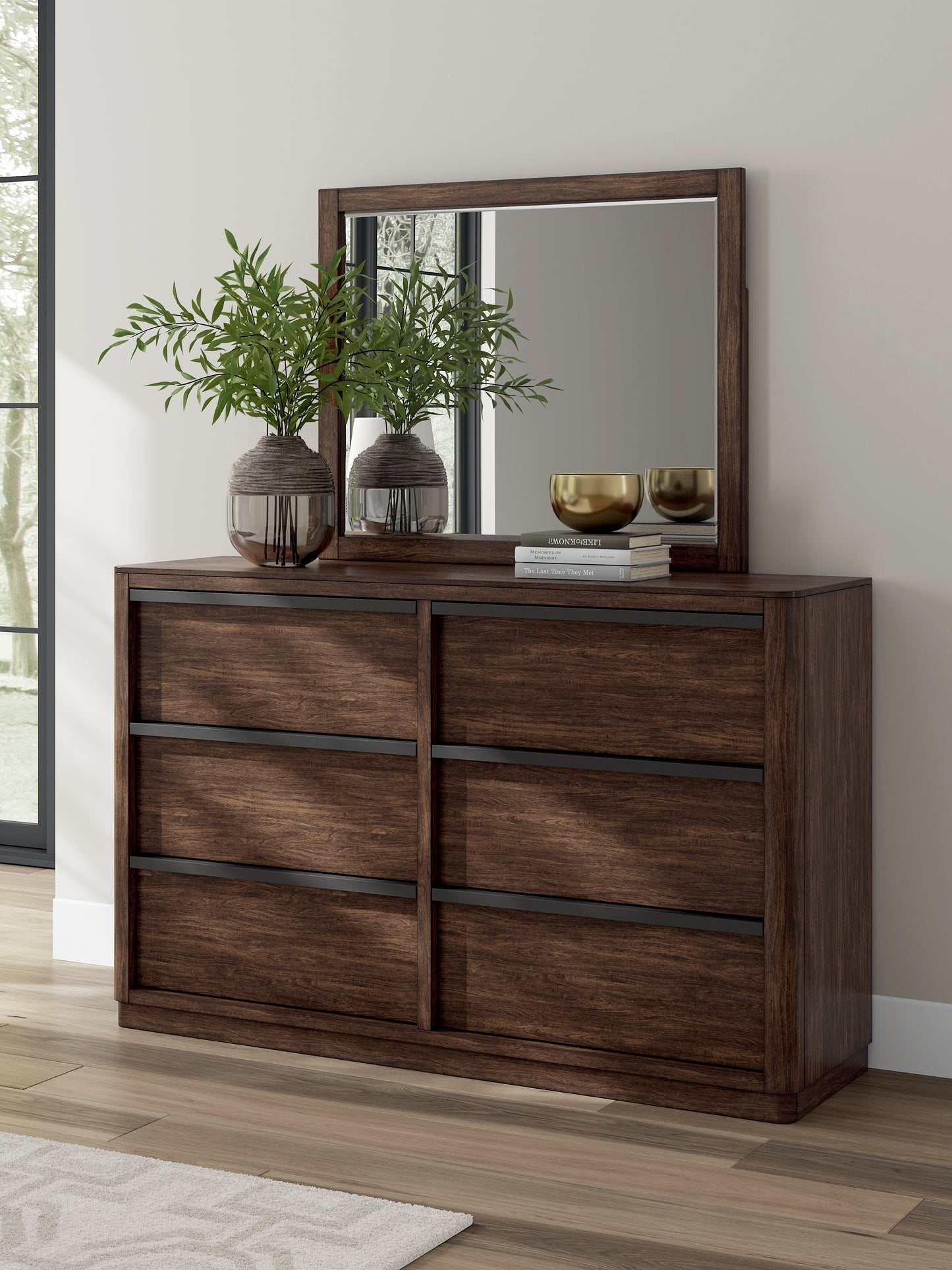 Bradenton Furniture Outlet - Ashley Furniture - Dilenno Bedroom - Dresser and Mirror / Dark Brown - PCB857B1