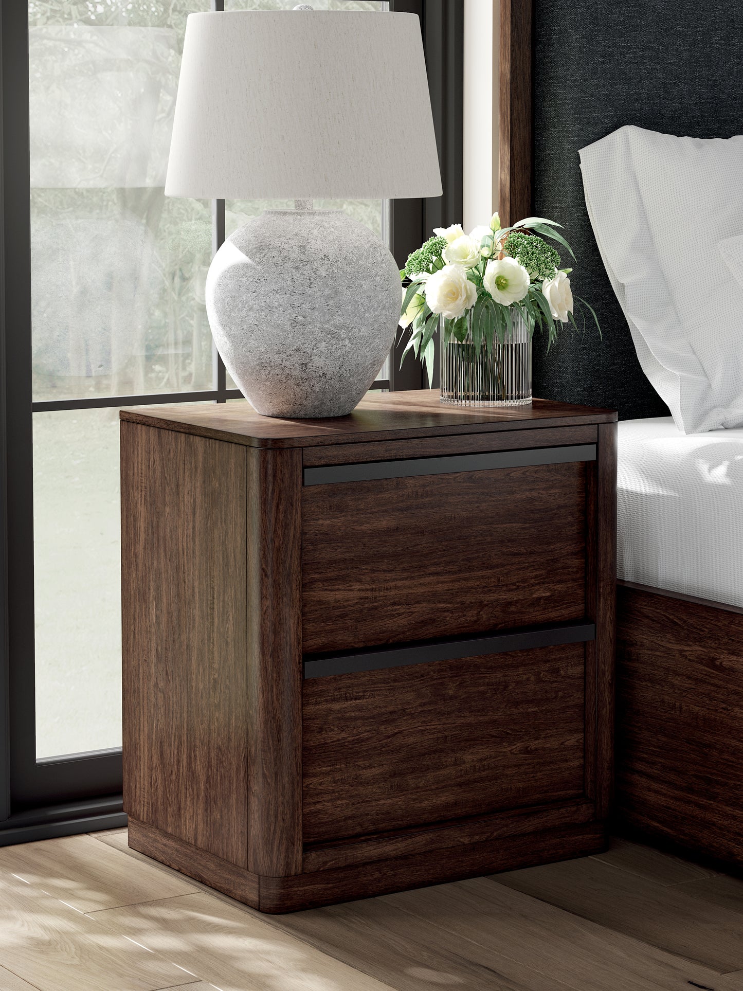 Bradenton Furniture Outlet - Ashley Furniture - Dilenno Bedroom - Two Drawer Night Stand / Dark Brown - PCB857-92