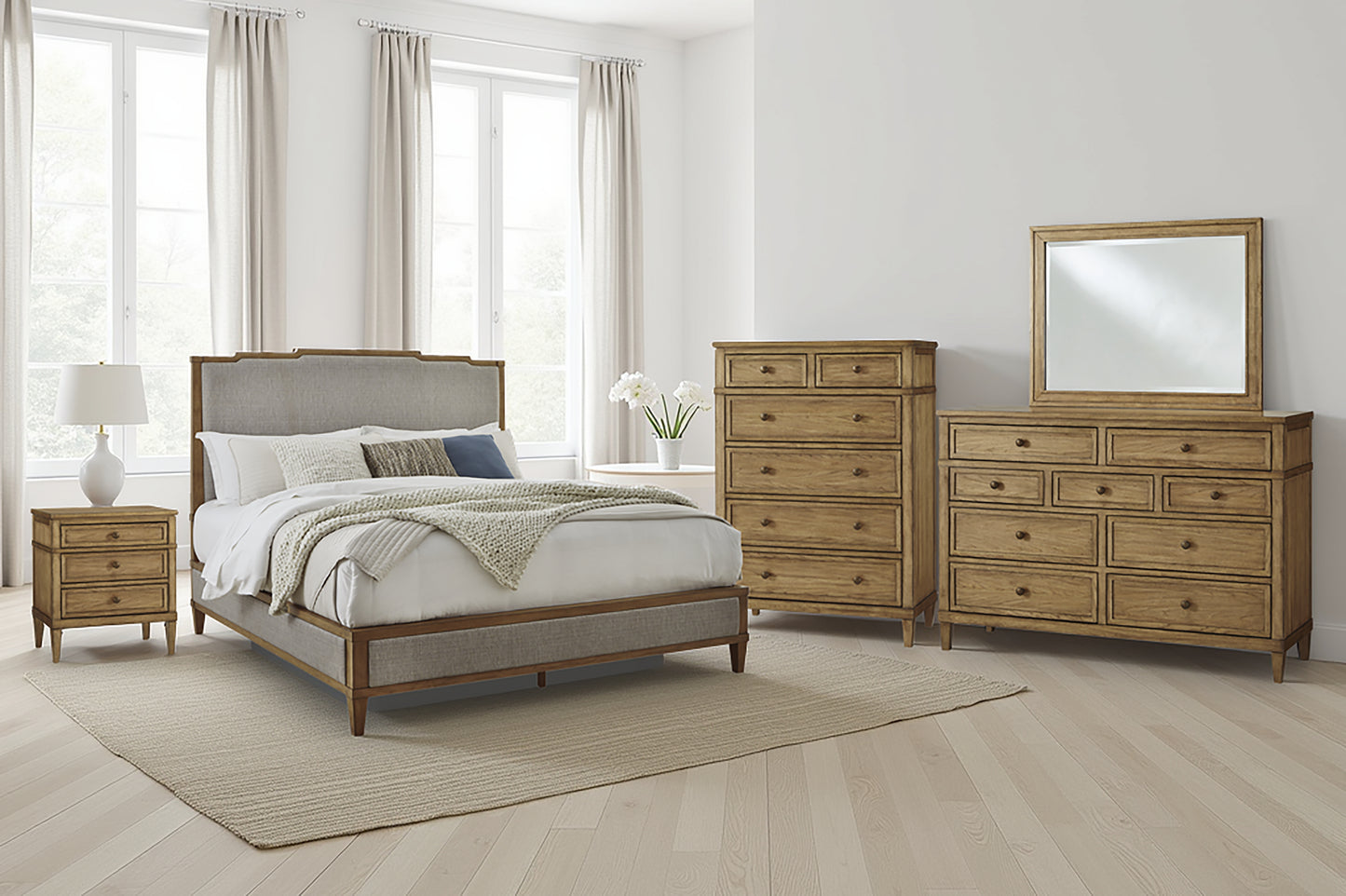 Bradenton Furniture Outlet - Ashley Furniture - Sharlance Bedroom - Queen Upholstered Panel Bed / Green/Brown - B895B2