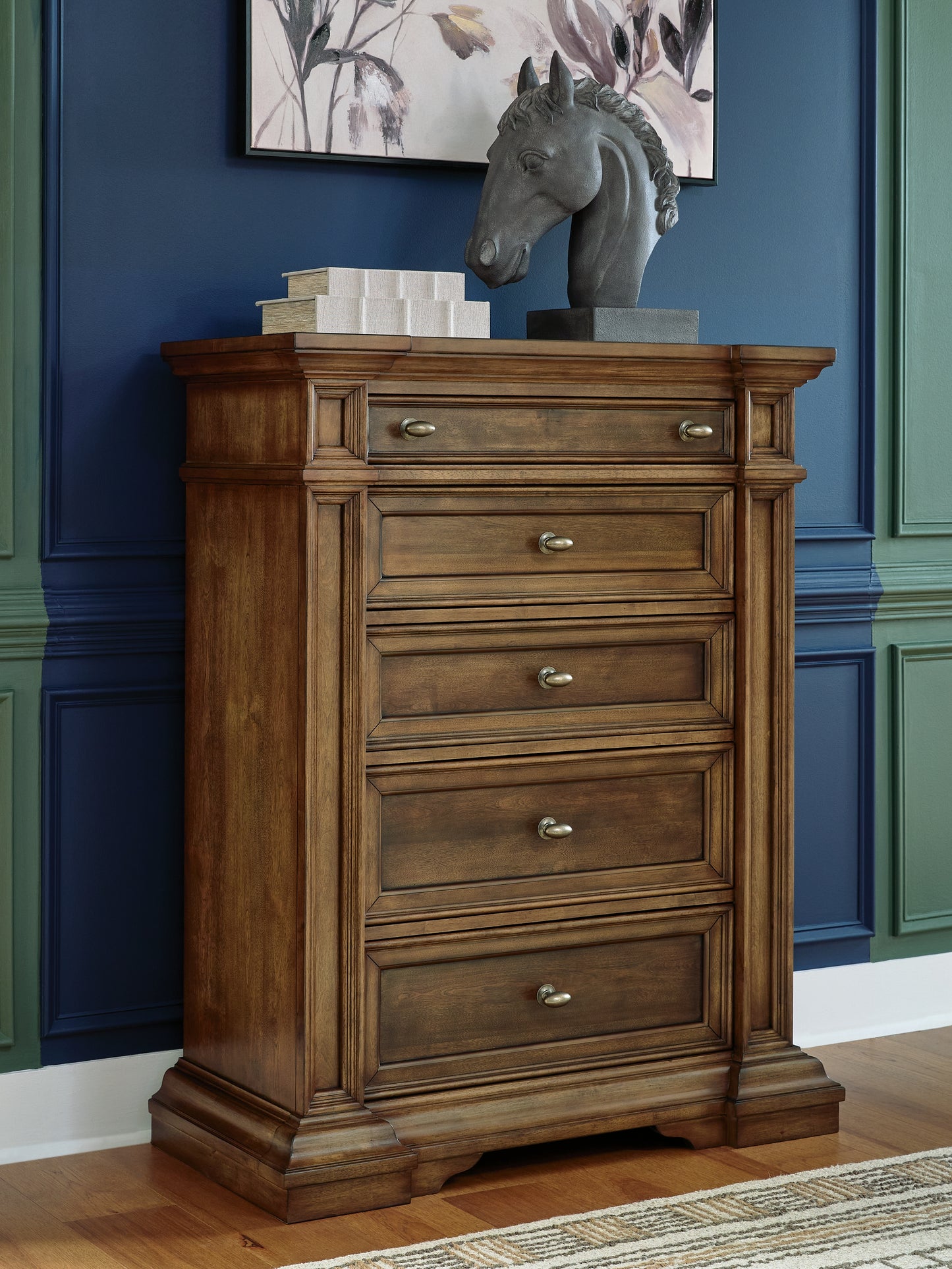 Bradenton Furniture Outlet - Ashley Furniture - Frantanna Bedroom - Five Drawer Chest / Brown - PCB949-46