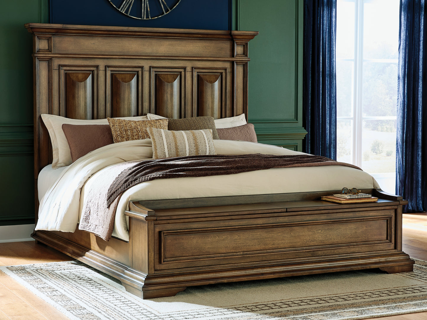 Bradenton Furniture Outlet - Ashley Furniture - Frantanna Bedroom - King Panel Storage Bed / Brown - PCB949B8