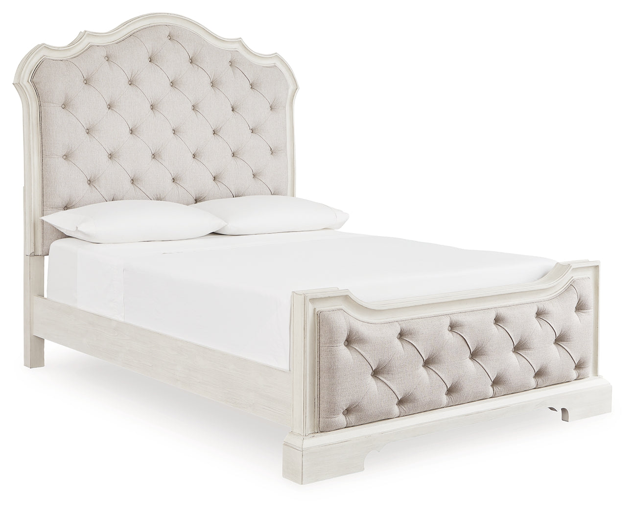 Bradenton Furniture Outlet - Ashley Furniture - Arlendyne Bedroom - Queen Upholstered Bed / Antique White - B980B2