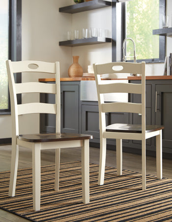 Bradenton Furniture Outlet - Ashley Furniture - Woodanville Dining Room - Dining Chair (Set of 2) / Cream/Brown - D335-01X2