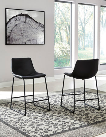 Bradenton Furniture Outlet - Ashley Furniture - Centiar Dining Room - Counter Height Bar Stool (Set of 2) / Black - D372-624X2