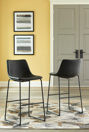 Bradenton Furniture Outlet - Ashley Furniture - Centiar Dining Room - Pub Height Bar Stool (Set of 2) / Black - D372-630X2