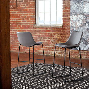Bradenton Furniture Outlet - Ashley Furniture - Centiar Dining Room - Pub Height Bar Stool (Set of 2) / Gray - D372-830X2