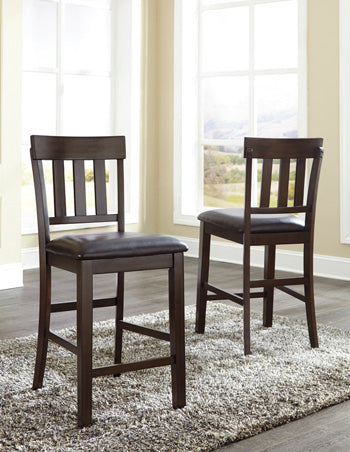 Bradenton Furniture Outlet - Ashley Furniture - Haddigan Dining Room - Counter Height Bar Stool (Set of 2) / Dark Brown - D596-124X2