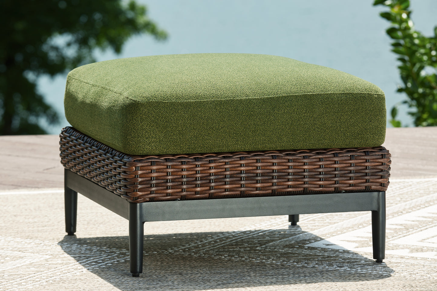 Bradenton Furniture Outlet - Ashley Furniture - Horizon Hall Outdoor - Loveseat w/Cushion / Brown/Green - P572-835