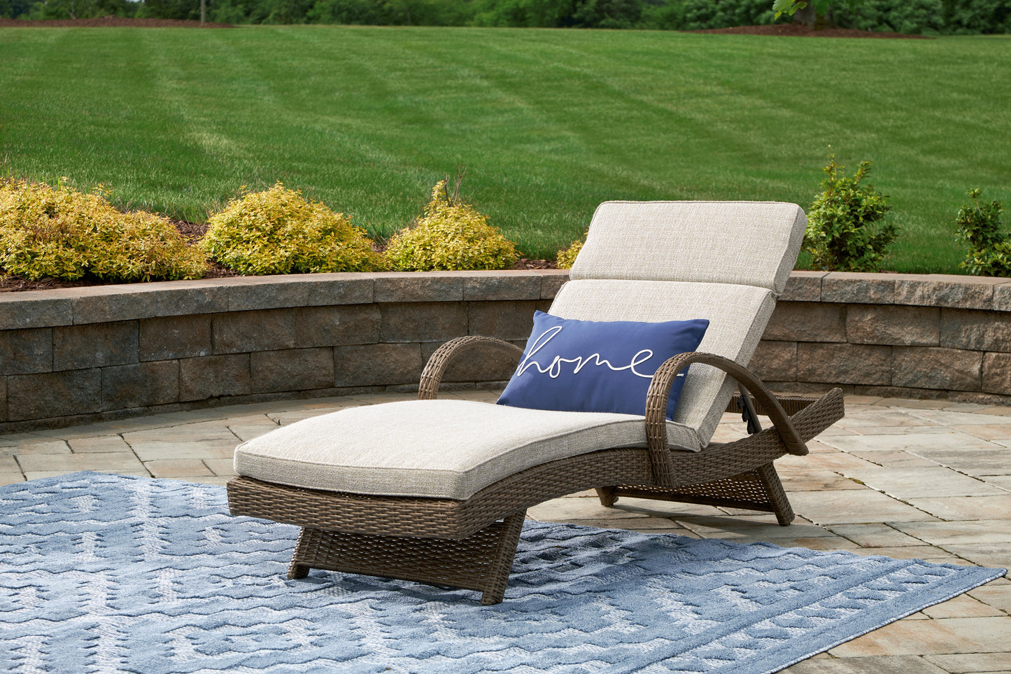 Bradenton Furniture Outlet - Ashley Furniture - Beachcroft Outdoor - Chaise Lounge with Cushion / Beige - P791-815
