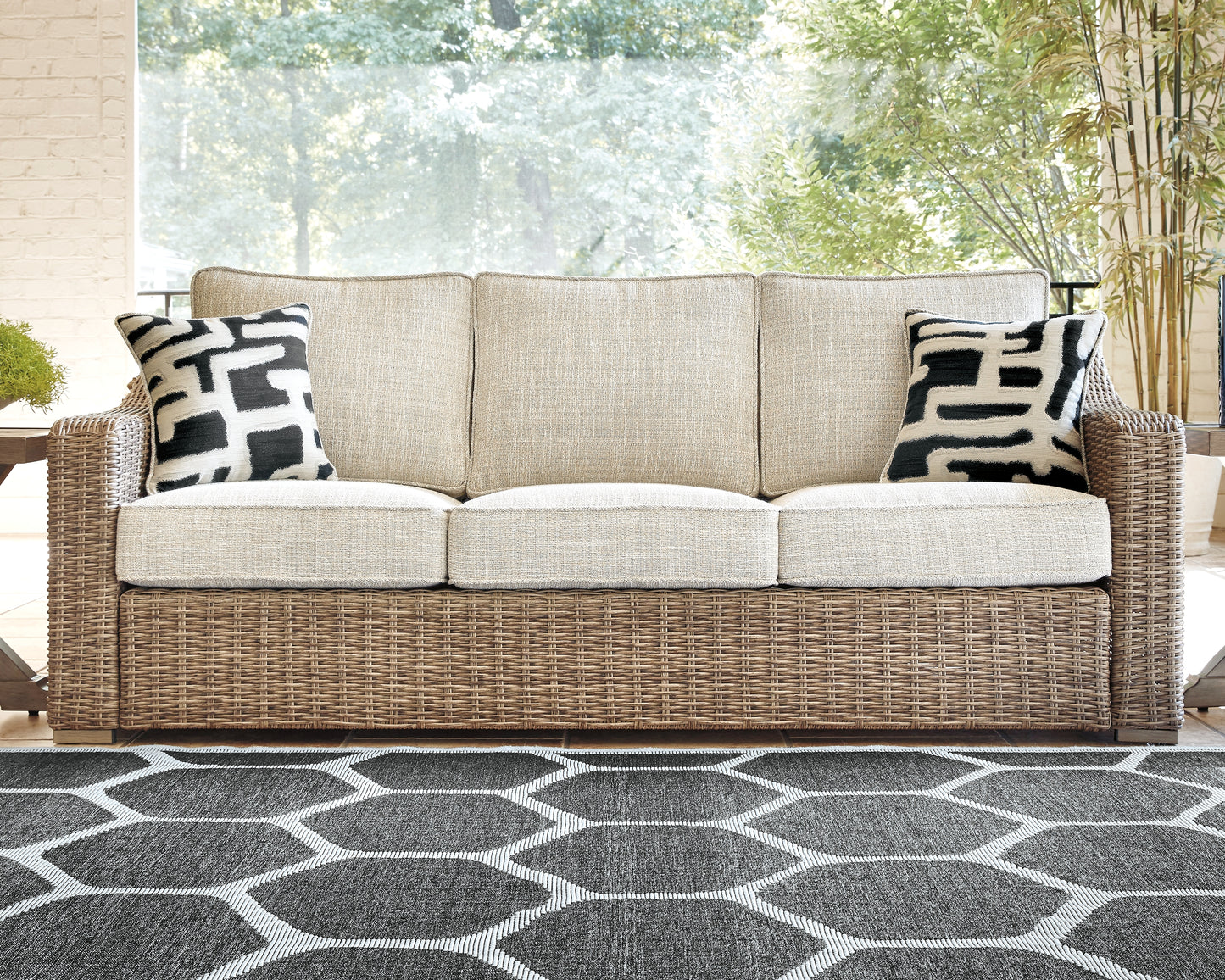 Bradenton Furniture Outlet - Ashley Furniture - Beachcroft Outdoor - Sofa with Cushion / Beige - P791-838
