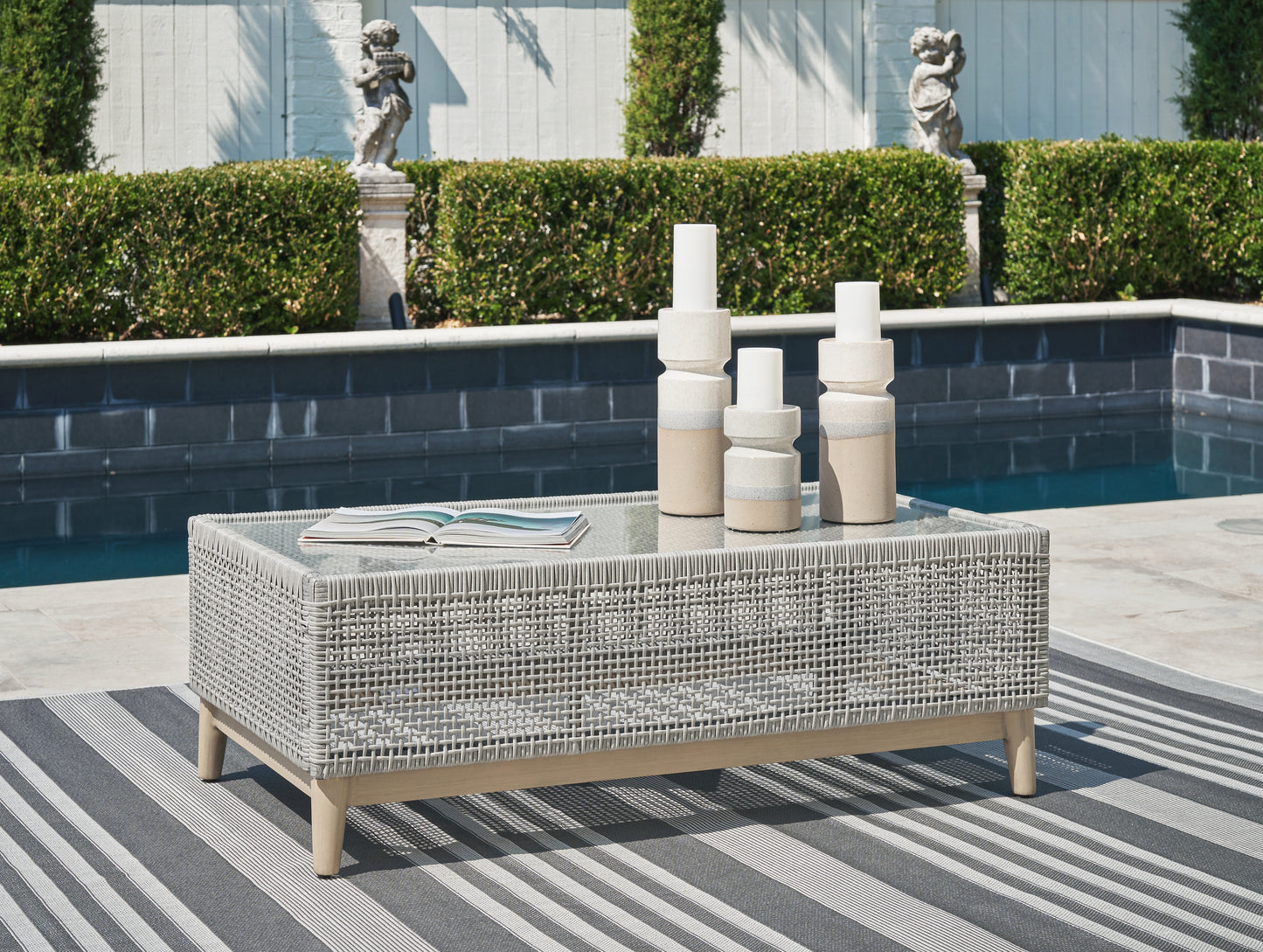 Bradenton Furniture Outlet - Ashley Furniture - Seton Creek Outdoor - Rectangular Cocktail Table / Gray - P798-701