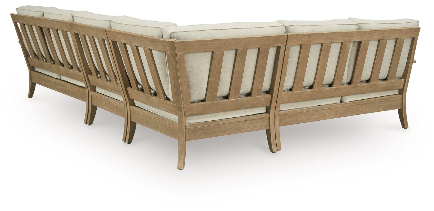 Bradenton Furniture Outlet - Ashley Furniture - Clare View Outdoor - 4-Piece Outdoor Sectional / Beige - P801P11