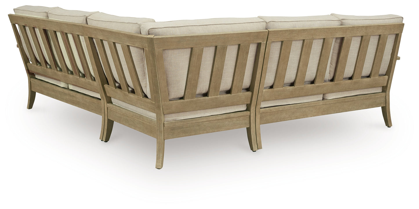 Bradenton Furniture Outlet - Ashley Furniture - Clare View Outdoor - 3-Piece Outdoor Sectional / Beige - P801P10