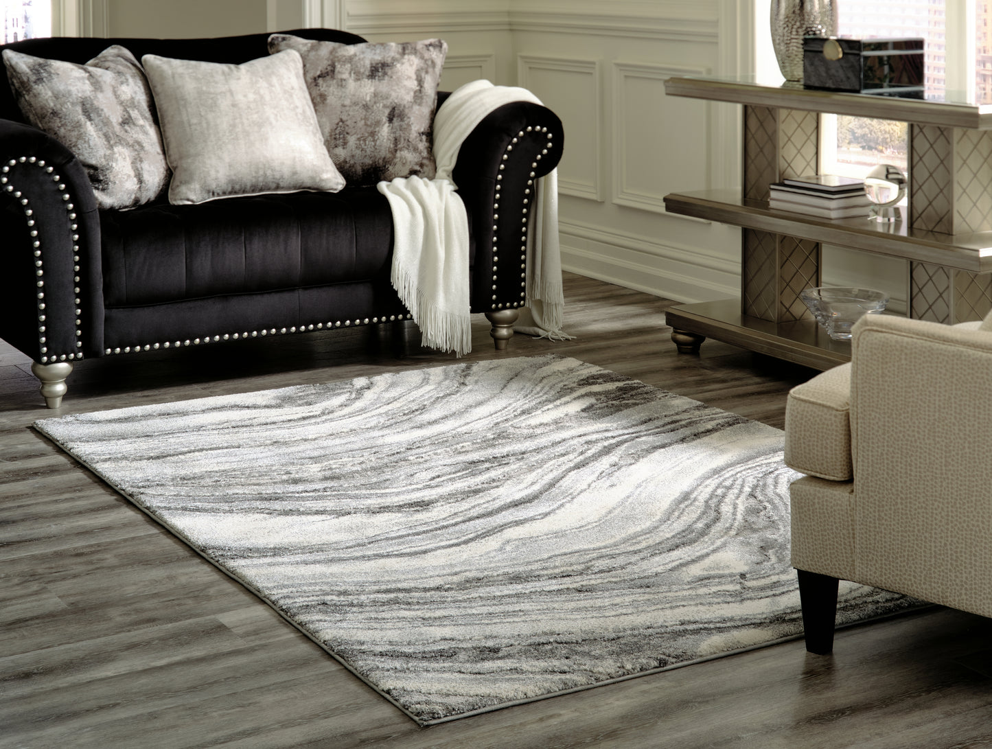 Bradenton Furniture Outlet - Ashley Furniture - Wysdale Rug - 7'10" x 10'3" Rug / Ivory/Gray - R404901
