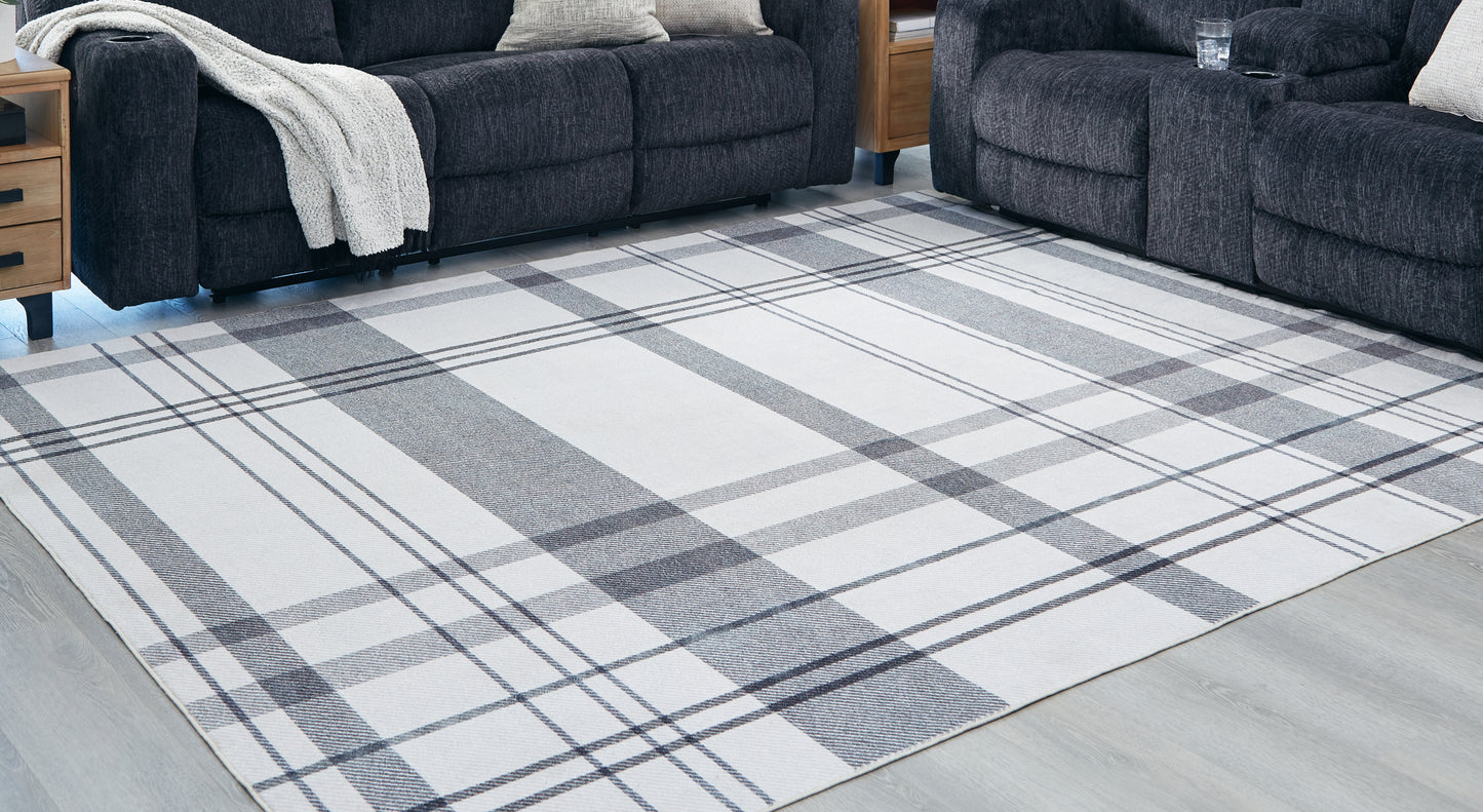 Bradenton Furniture Outlet - Ashley Furniture - Kaidlow Rug - 7'7" x 9'8" Washable Rug / Gray/Cream - R405911