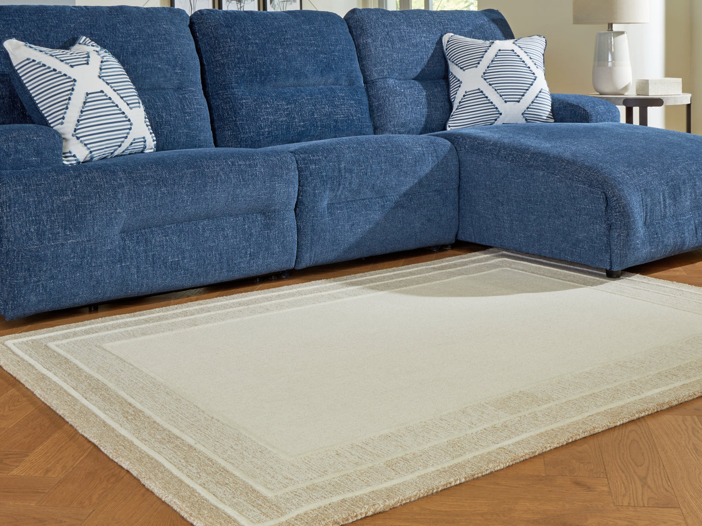 Bradenton Furniture Outlet - Ashley Furniture - Teelgan Rug - Medium Rug / Ivory/Tan - R407312