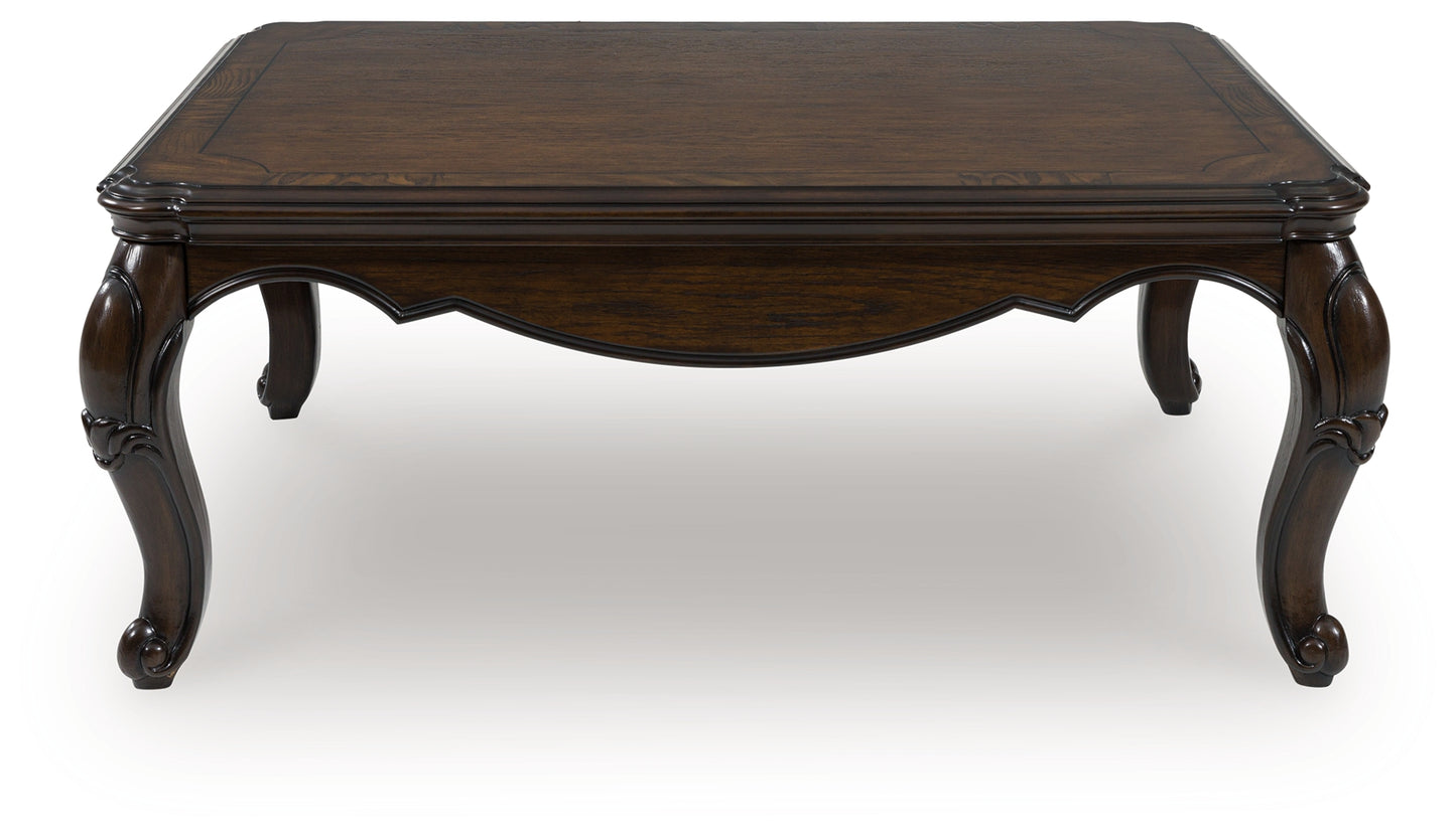 Bradenton Furniture Outlet - Ashley Furniture - Maylee Coffee Table - Rectangular Cocktail Table / Dark Brown - T617-1