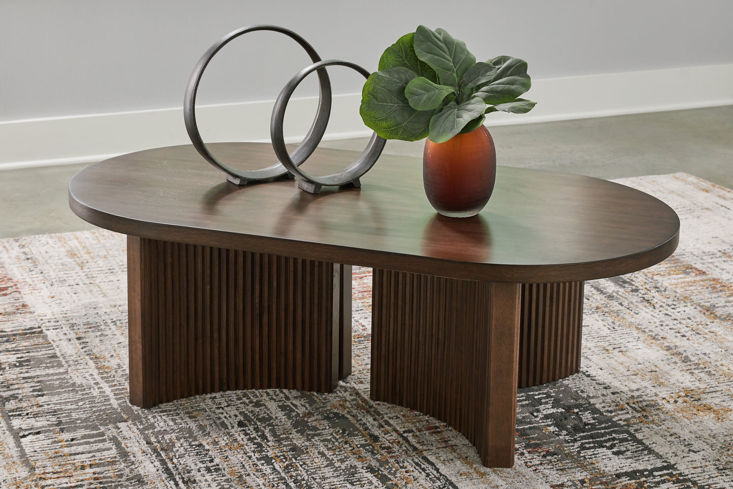 Bradenton Furniture Outlet - Ashley Furniture - Korestone Coffee Table - Rectangular Cocktail Table / Dark Brown - T438-1