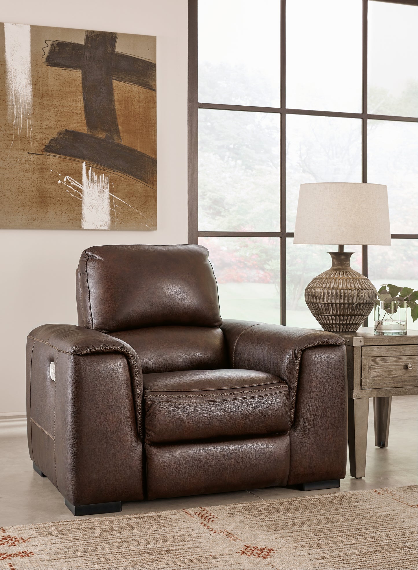 Bradenton Furniture Outlet - Ashley Furniture - Alessandro Living Room - PWR Recliner/ADJ Headrest / Walnut - U2550213