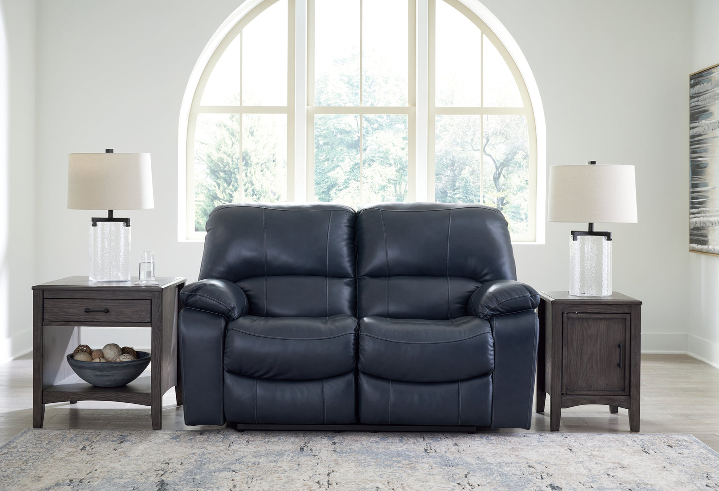 Bradenton Furniture Outlet - Ashley Furniture - Leesworth Living Room - Reclining Power Loveseat / Ocean - U4380974