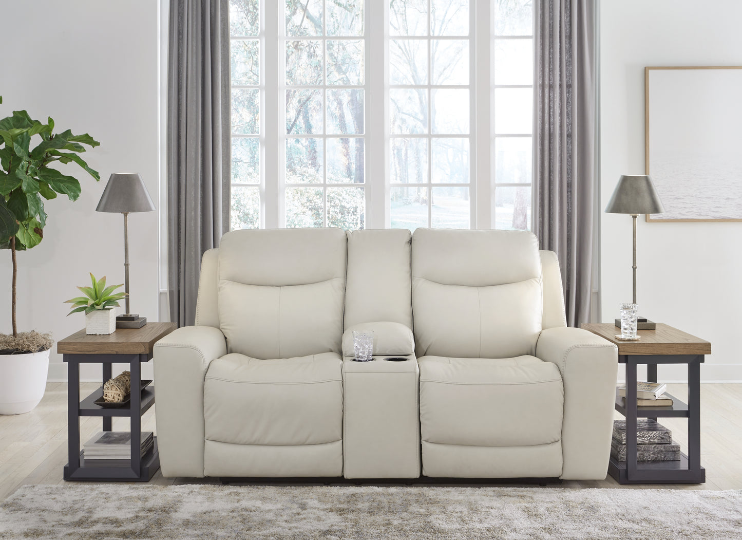 Bradenton Furniture Outlet - Ashley Furniture - Mindanao Living Room - PWR REC Loveseat/CON/ADJ HDRST / Coconut - U5950518